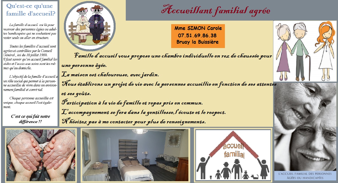 Liste Famille D Accueil Pour Personnes âgées Vendée Famille simon carole, accueillant familial à Bruay-la-Buissière (62700) |  Logement-seniors.com